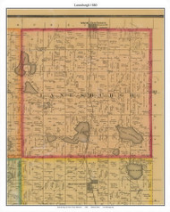 Lanesburgh, LeSuer Co. Minnesota 1880 Old Town Map Custom Print - LeSuer Co.