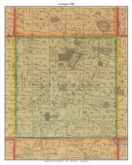 Lexington, LeSuer Co. Minnesota 1880 Old Town Map Custom Print - LeSuer Co.