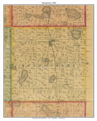 Montgomery, LeSuer Co. Minnesota 1880 Old Town Map Custom Print - LeSuer Co.