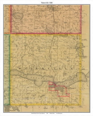 Waterville, LeSuer Co. Minnesota 1880 Old Town Map Custom Print - LeSuer Co.