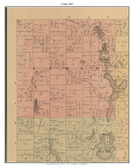 Cedar, Martin Co. Minnesota 1887 Old Town Map Custom Print - Martin Co.