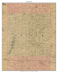 Fraser, Martin Co. Minnesota 1887 Old Town Map Custom Print - Martin Co.