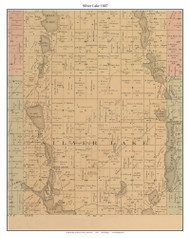 Silver Lake, Martin Co. Minnesota 1887 Old Town Map Custom Print - Martin Co.