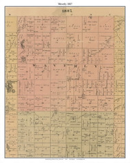 Waverly, Martin Co. Minnesota 1887 Old Town Map Custom Print - Martin Co.