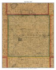 Rich Valley, McLeod Co. Minnesota 1880 Old Town Map Custom Print - McLeod Co.
