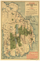 Eastern Part of Mount Desert Island, Maine Old Map Reprint Bates, Rand & Jacques 1911 - Cities Other