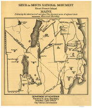 Mount Desert Island, Maine Old Map Reprint Lane 1916 - Cities Other
