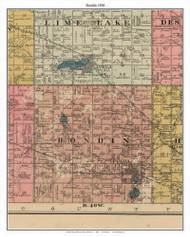 Bondin - Fulda, Murray Co. Minnesota 1898 Old Town Map Custom Print - Murray Co.