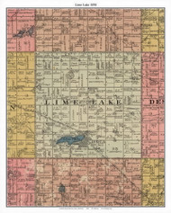 Lime Lake - Avoca, Murray Co. Minnesota 1898 Old Town Map Custom Print - Murray Co.
