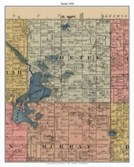 Shetek - Lake Shetek, Murray Co. Minnesota 1898 Old Town Map Custom Print - Murray Co.