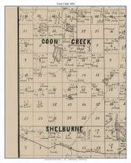 Coon Creek, Lyon Co. Minnesota 1884 Old Town Map Custom Print - Lyon Co.