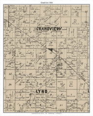 Grandview, Lyon Co. Minnesota 1884 Old Town Map Custom Print - Lyon Co.