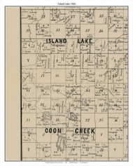 Island Lake, Lyon Co. Minnesota 1884 Old Town Map Custom Print - Lyon Co.