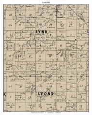 Lynd, Lyon Co. Minnesota 1884 Old Town Map Custom Print - Lyon Co.
