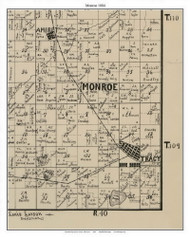 Monroe, Lyon Co. Minnesota 1884 Old Town Map Custom Print - Lyon Co.