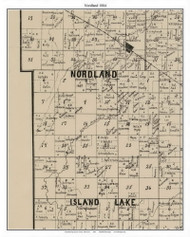 Nordland, Lyon Co. Minnesota 1884 Old Town Map Custom Print - Lyon Co.