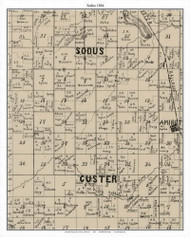 Sodus, Lyon Co. Minnesota 1884 Old Town Map Custom Print - Lyon Co.