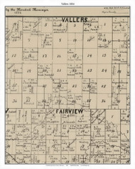 Vallers, Lyon Co. Minnesota 1884 Old Town Map Custom Print - Lyon Co.