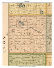 Gales, Redwood Co. Minnesota 1898 Old Town Map Custom Print - Redwood Co.