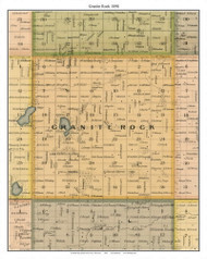 Granite Rock, Redwood Co. Minnesota 1898 Old Town Map Custom Print - Redwood Co.