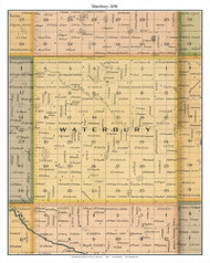 Waterbury, Redwood Co. Minnesota 1898 Old Town Map Custom Print - Redwood Co.
