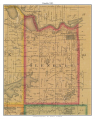 Glendale, Scott Co. Minnesota 1880 Old Town Map Custom Print - Scott Co.