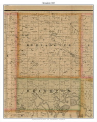 Bernadotte, Nicollet Co. Minnesota 1885 Old Town Map Custom Print - Nicollet Co.
