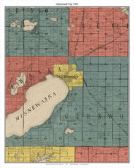 Glenwood City, Pope Co. Minnesota 1901 Old Town Map Custom Print - Pope Co.