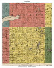Langhei, Pope Co. Minnesota 1901 Old Town Map Custom Print - Pope Co.