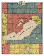 Minnewaska, Pope Co. Minnesota 1901 Old Town Map Custom Print - Pope Co.
