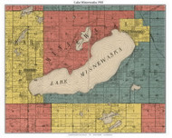 Lake Minnewaska, Pope Co. Minnesota 1901 Old Town Map Custom Print - Pope Co.