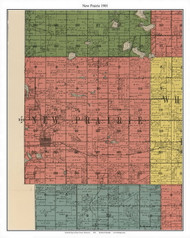 New Prairie, Pope Co. Minnesota 1901 Old Town Map Custom Print - Pope Co.