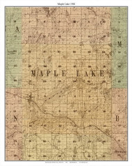 Maple Lake, Wright Co. Minnesota 1901 Old Town Map Custom Print - Wright Co.
