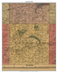 Long Lake, Watonwan Co. Minnesota 1898 Old Town Map Custom Print - Watonwan Co.