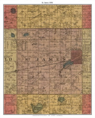 St James, Watonwan Co. Minnesota 1898 Old Town Map Custom Print - Watonwan Co.