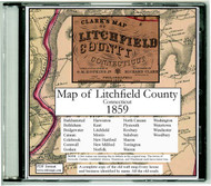 Clark's Map of Litchfield County,  Connecticut, 1859, CDROM Old Map