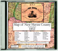 Map of the County of New Haven, Connecticut, 1852, CDROM Old Map