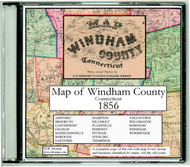 Map of Windham County, Connecticut, 1856, CDROM Old Map