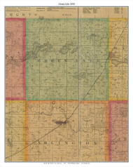 Green Isle - Severance Lake, Sibley Co. Minnesota 1893 Old Town Map Custom Print - Sibley Co.