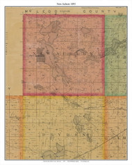 New Auburn - High Island Lake, Sibley Co. Minnesota 1893 Old Town Map Custom Print - Sibley Co.
