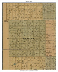 Bertha, Todd Co. Minnesota 1890 Old Town Map Custom Print - Todd Co.