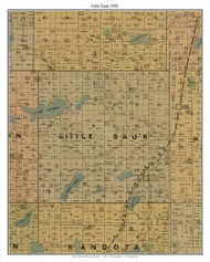 Little Sauk, Todd Co. Minnesota 1890 Old Town Map Custom Print - Todd Co.