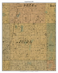 Round Prairie, Todd Co. Minnesota 1890 Old Town Map Custom Print - Todd Co.
