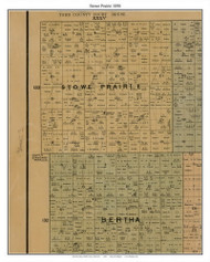 Stowe Prairie, Todd Co. Minnesota 1890 Old Town Map Custom Print - Todd Co.