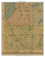West Union, Todd Co. Minnesota 1890 Old Town Map Custom Print - Todd Co.