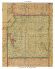 Sand Creek - Brentwood - Jordan, Scott Co. Minnesota 1880 Old Town Map Custom Print - Scott Co.