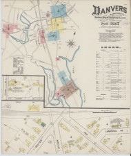 Danvers, 1887 - Old Map Massachusetts Fire Insurance Index