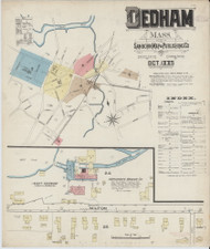 Dedham, 1885 - Old Map Massachusetts Fire Insurance Index