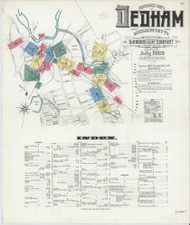 Dedham, 1909 - Old Map Massachusetts Fire Insurance Index