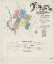 Florence, 1889 - Old Map Massachusetts Fire Insurance Index